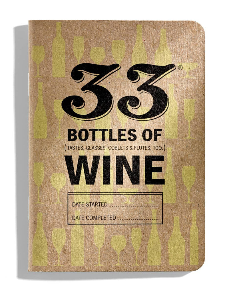 notebook, 33 bottles of wine