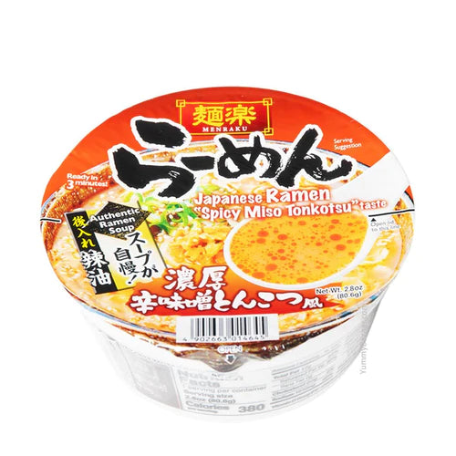 Hikari Menraku Spicy Miso Tonkotsu Ramen 2.90oz